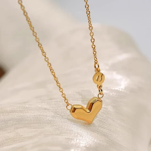 Heart Shaped Gold Blated Anti Tarnish Necklace