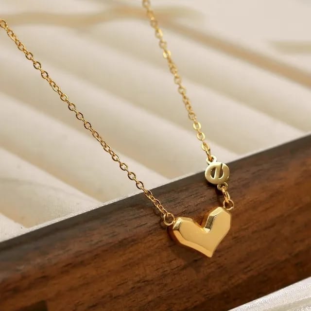 Heart Shaped Gold Blated Anti Tarnish Necklace