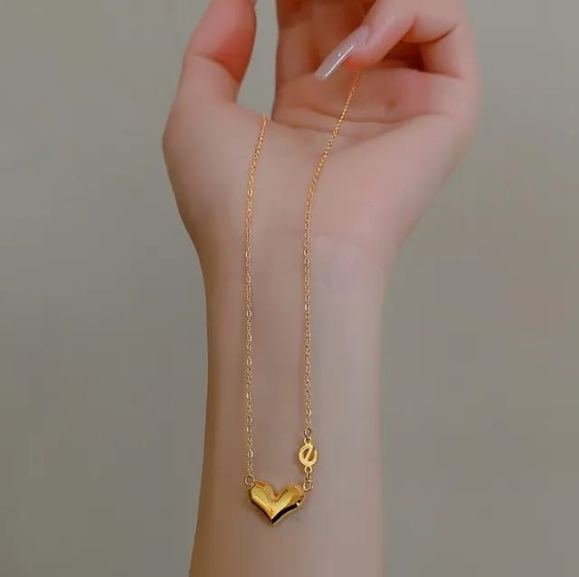 Heart Shaped Gold Blated Anti Tarnish Necklace