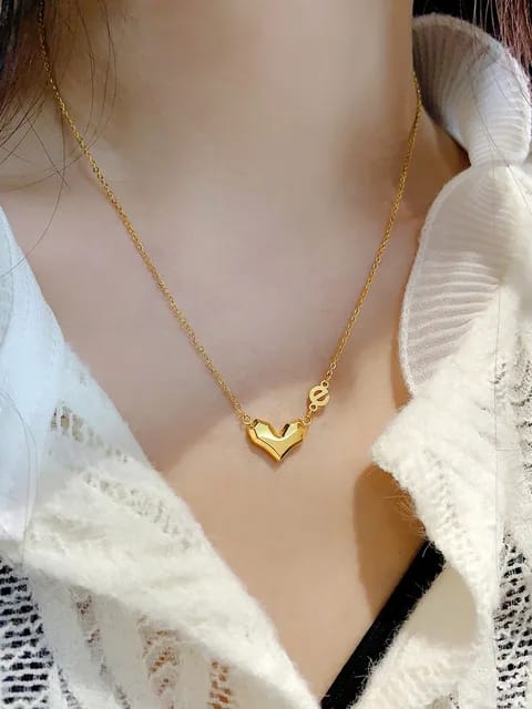 Heart Shaped Gold Blated Anti Tarnish Necklace