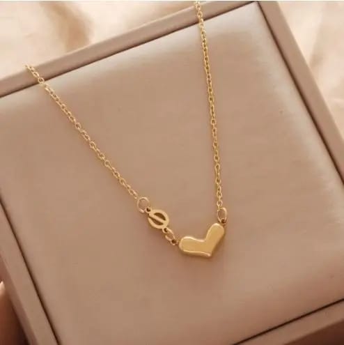 Heart Shaped Gold Blated Anti Tarnish Necklace