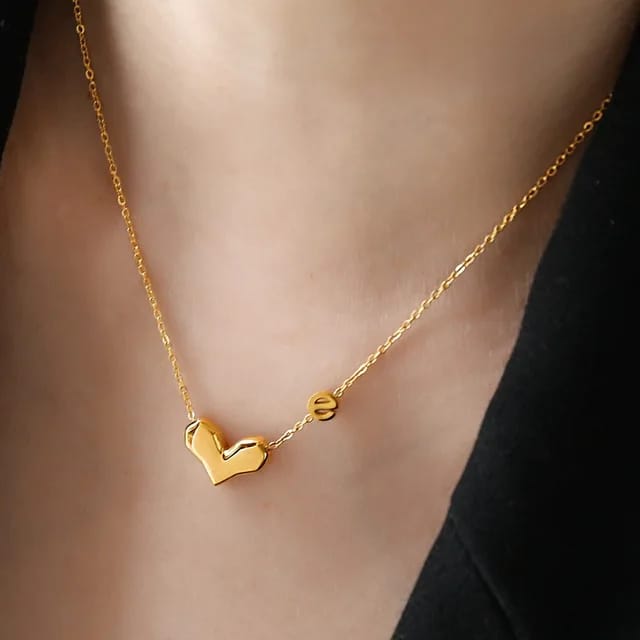 Heart Shaped Gold Blated Anti Tarnish Necklace