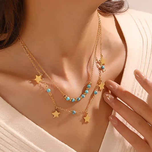 ✨ Anti-Tarnish Gold Star Layered Necklace – Elegant &amp; Durable ✨